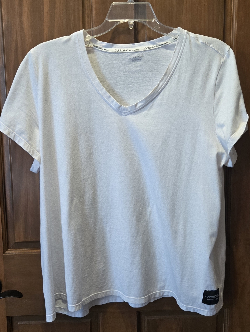 Calvin Klein White V-Neck Short Sleeve Tee